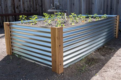 diy corrugated metal planter box plans|galvanized raised flower bed.